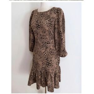 Anthropologie maeve leopard cheetah animal bowl cut out dress